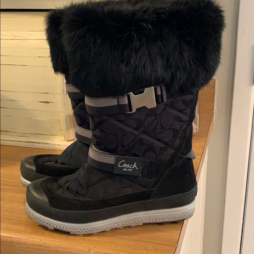 Black Coach Winter Boots sz 7 1/2